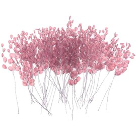 Taotenish 50pcs Artificial Flower Stem with Crystal Acrylic Beads Water Drop Diamante Flower Branches for Home Wedding Decor - Pink