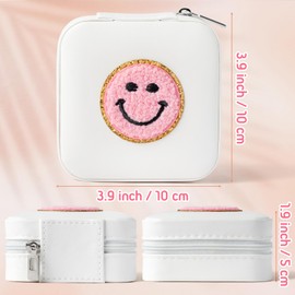 Wood Homing Small Preppy Travel Jewelry Case for Women Mini Jewelry Organizer for Traveling Preppy Travel Jewelry Box for Ring Earring Necklace Bracelet Pendant Gift for Mom Lovers