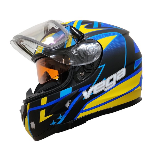 Vega V-Star Snowmobile Helmet with Electric Heated Shield & Amber