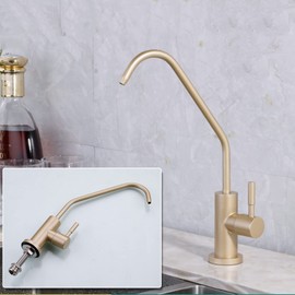Kitchen Faucets, Reverse Osmosis Faucet Single Cold Stainless Steel Water Filter Faucet Faucet for Kitchen Sink,Champagne Gold A (Color : Champagne Gold A)