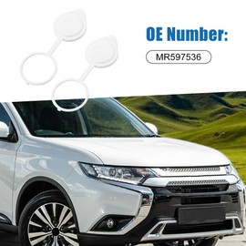 A ABSOPRO Windshield Wiper Washer Fluid Reservoir Tank Bottle Cap Cover Fits MR597536 Mitsu bishi Out lander 2007-2018 Plastic White 2 Pack