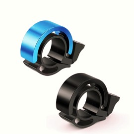 Bicycle Bell Mountain Bike Loud Pack of 2 Bicycle Bell, Small Bicycle Bell, MTB Road Bike Bicycle Bell, for Children and Adults, Mountain Bike, E-Bike, Children's Bike, Scooter, Black + Blue