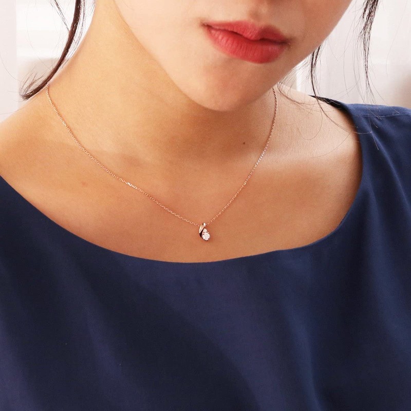 The Kiss SPD263CB Women's Gift Accessory Teardrop Drop Silver Necklace,