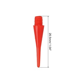 PATIKIL Plastic Dart Tips, Pack of 100, 2BA Thread, Soft Dart Tips, Plastic Tips, Soft Tip, Red