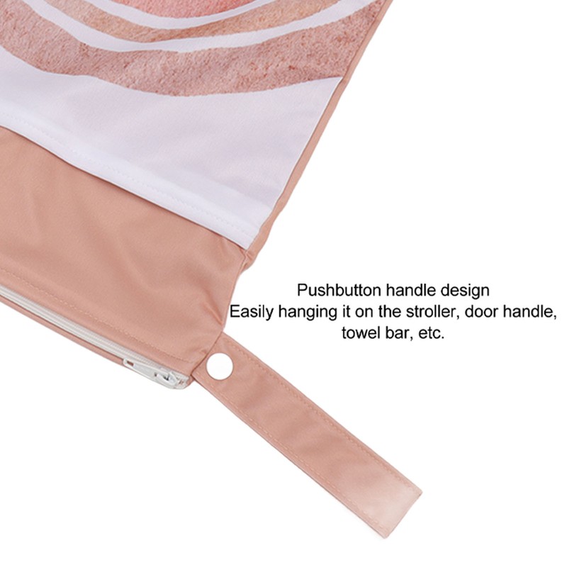 2pcs Hanging Diaper Bag Waterproof Double Pockets Zipper Closure Baby