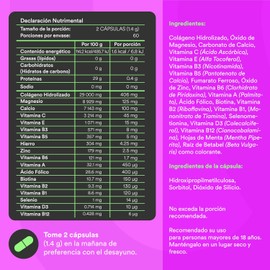 Vitaminas para mujer WU Nutrition. Multivitaminico Querida 120 capsulas 2 meses de consumo. Suplemento con 20 Ingredientes: Colágeno, Biotina, Ácido Fólico, Magnesio, Hierro y Vitaminas