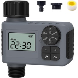 SUPVOX® Temporizador de Riego, Temporizador Programable de Agua con Retardo de Lluvia, Sistema de Riego Digital Inteligente Digital a Prueba de Agua para Césped (1 Salidas)