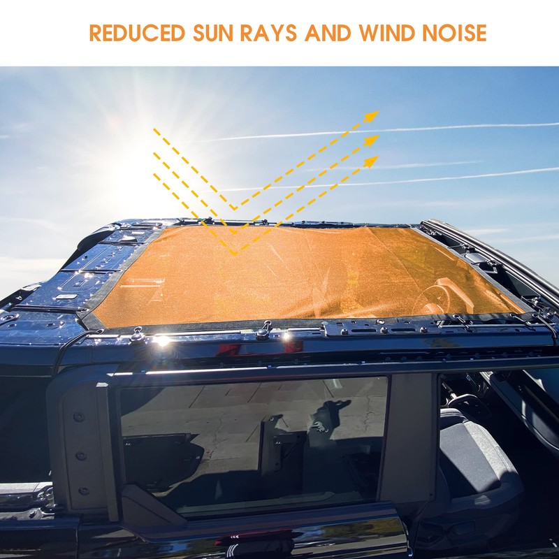 Sukemichi Sunshade for Ford Bronco,Mesh Sun Shade Bikini Top Cover