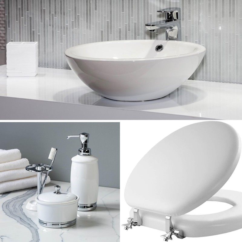 Mayfair Padded Toilet Seat with Chrome Hinges, Soft Vinyl over