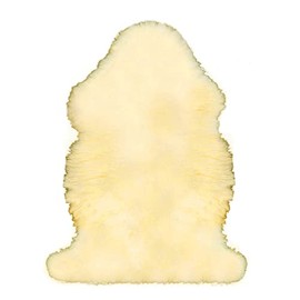 NGF Genuine Sheepskin Rug Natural Luxury Fluffy Lambskin Rug for Home Deco Bedroom 2.5 ft X 1.5 ft… (Champagne Rug)