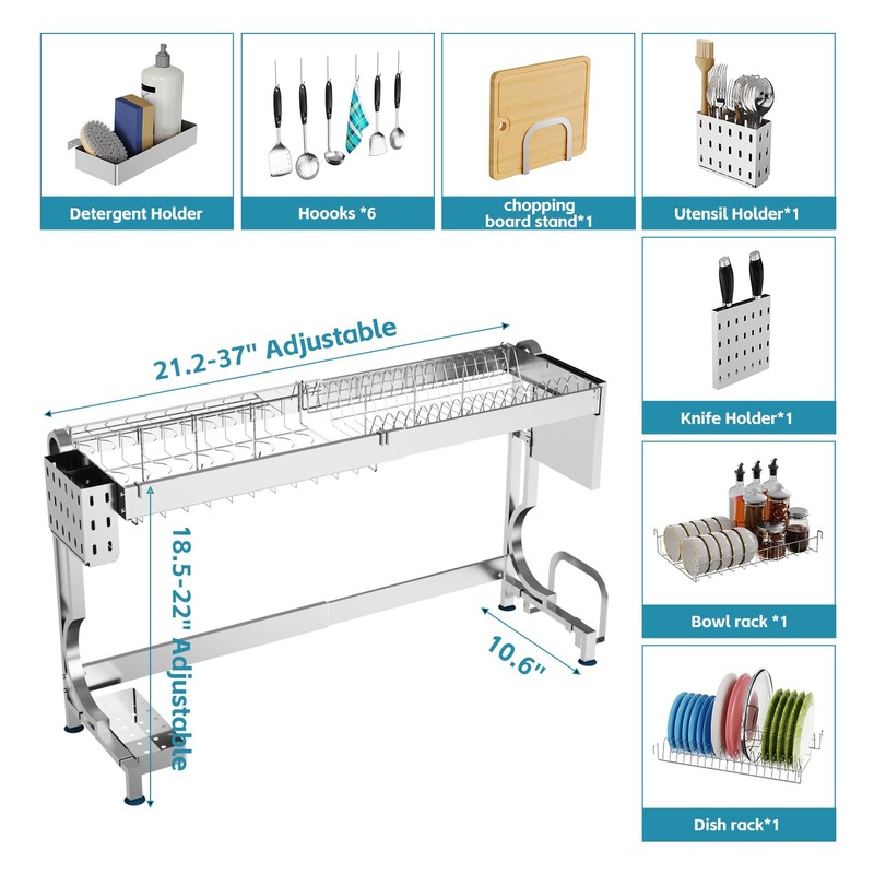MINGLING Over Sink Kitchen Drying Rack Over The Sink Large