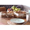Decorasian Set of 3 Woven Seagrass Bread Baskets with Linen