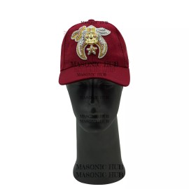 Shriner Masonic Maroon Handmade Cap –Gold Tassel, Embroidered Jewel & Adjustable