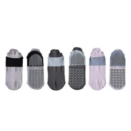 Yoga Pilates Socks with Grips for Women, 2 Pack Tie Dye Non-Slip Athletic Socks for Home Workout Gym Sports Arts Fitness Barre Ballet Dance (Ankle Socks 3 Pairs)