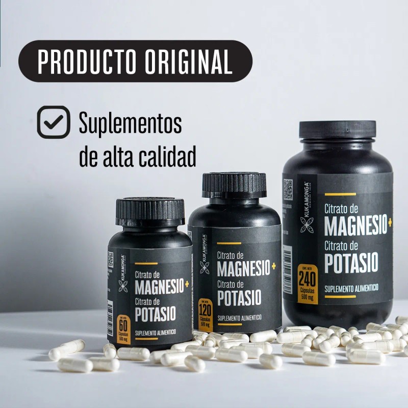 Citrato De Magnesio + Citrato De Potasio - 60 Cáps