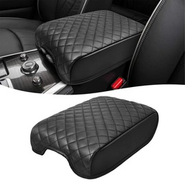 KBH Center Console Armrest Cover for Infiniti QX60 JX35, Nissan Pathfinder 2013-2020, Vinyl Leather, Middle Console Cushion Full Protector, Anti-Scratch, Black