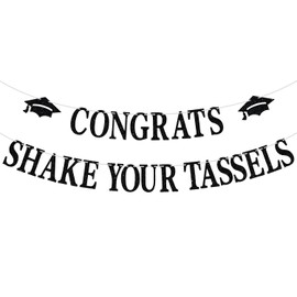 Congrats Shake Your Tassel Banner - Congrats Grad/Class of 2024 Graduation Party Decorations Supplies - High School/College/Master Graduate Photo Props