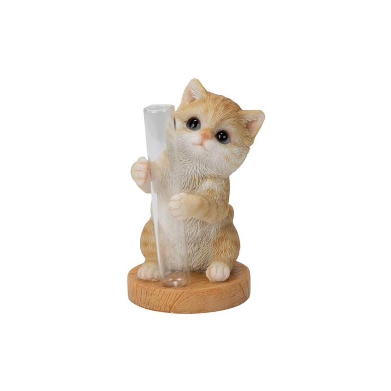 Uvia H22166-1A Tea Tiger Cat Vase, 2.2 x 2.2 x