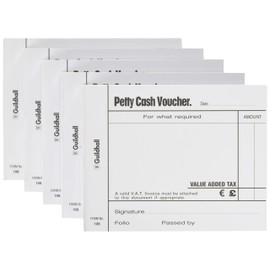 Exacompta - Ref 103-WHTZ - Guildhall - Petty Cash Vouchers, 101 x 127mm, 70gsm Paper, 100 Sheets per Pad, Pre-Printed Headings for Accurate Recording - White, Pack of 5