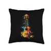 Ukulele Streetart Hawaiian Music Throw Pillow