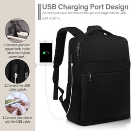 SONAMBULO Laptop Backpack,Business Travel Laptop Rucksack with USB Charging Port,Waterproof Laptop Bag 15.6 inch,College Computer Backpack for School,Men,Women,Travel,Work,Business