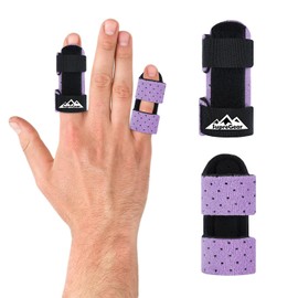supregear Finger Splints, 2-Pack Universal Finger Straightening Brace Finger Support Broken and Trigger Finger Splints for Middle, Index, Ring, Pinky Fingers, Light Purple