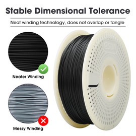 eSUN Basic PLA Refilament 1.75mm and Upgarded eSpool+ Set, Reusable and Removable Filament Spool Replacement with 3D Printer Refill Basic PLA, 1KG Spoolless 3D Printing Filament, Black