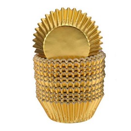 VNDEFUL 200PCS Gold Foil Cupcake Liner Muffin Paper Baking Cups