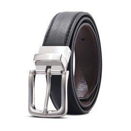 Kajeer Boy Belts Reversible,2 in 1 Kids Belt Durable PU Metal Buckle Youth Toddler Leather Belt for School Uniform Casual