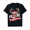 Christmas T-Shirt Christmas Santa Reindeer T-Shirt, black