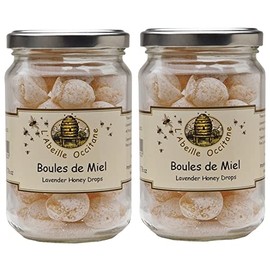 Mas des Abeilles Boules de Miel French Lavender Honey Drops 8.80-Ounce Jar (Pack of 2)