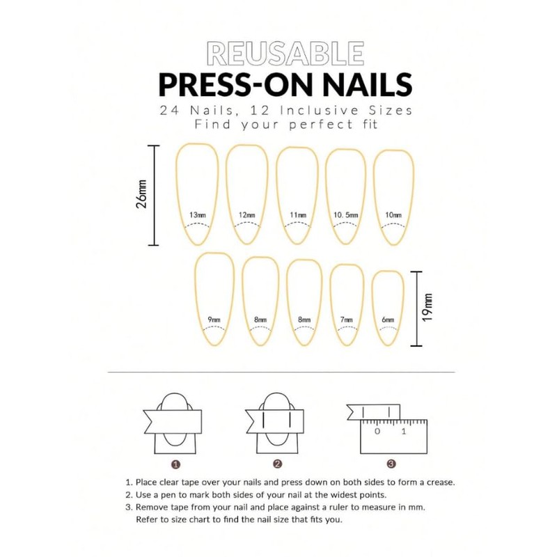 24-Piece Long Almond Shape Press-On Nails, Glossy Bright Red, False