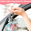 TBUQNZA Keyring Girl Keyring with Initial Letters Pink Key Ring