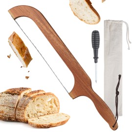QikFas Sourdough Bread Knife,Bread Cutter, 15.7'' Serrated Bread Knife for Homemade Bread with Reliable Sourdough Crafting, Ergonomic Handler, Premium Sharpness Blade (Original Wood)