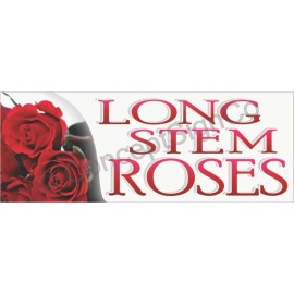 Concept Signs & Graphics 3'x8' LONG STEM ROSES BANNER LARGE Outdoor Sign Florist Gifts Valentines Flowers