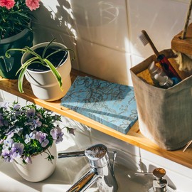 Spiareal 200 Pcs Blue Paper Hand Towels Blue Paper Towels Floral Cherry Blossoms Guest Napkins Decorative Dinner Napkins Disposable Paper Napkin for Bathroom Wedding Party Bridal Birthday Baby Shower