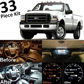 FYRE FLYS 33 White LED Interior +Cluster +Clearance Lights for 2005-2007 Ford F250 F350