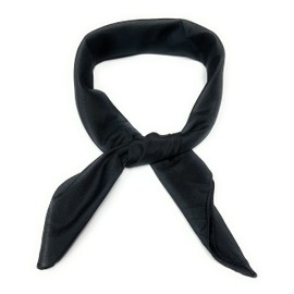 Pack of 3 Solid Ribbon Scarves, Head Neck Pocket Square Scarf (Black)
