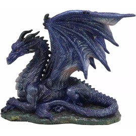 Midnight Dragon Figurine 7.75" Long Medieval Drogon Designer Resin Collection