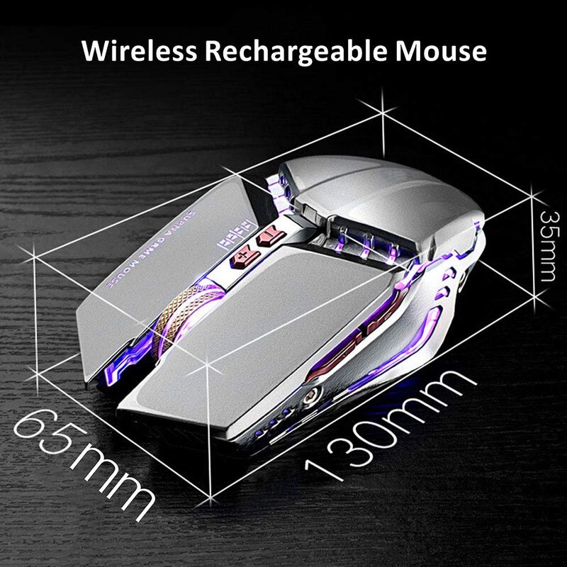 TENMOS T12 Wireless Gaming Mouse Rechargeable, 2.4G Silent Optical Wireless