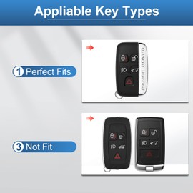 YO&YOYE Compatible with Land Rover Key Fob Cover with Keychain Leather Key Case Protector for Range Rover Evoque Sport Velar Land Rover Discovery Jaguar F-Pace F-Type XE XEL XF XFL XJ (Model1, Green)