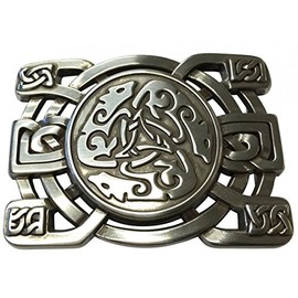 BELTINGER Belt Buckle Celtic 4.0 cm Buckle Interchangeable Buckle Belt Buckle 40 mm Solid LARP and Medieval Outfit, silver