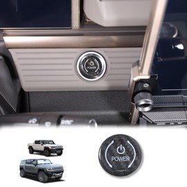 for Hummer EV Accessories Push Start Button Cover,Dry Carbon Fiber Car Engine Start Stop Button Cover Protector,Vehicle Motors Ignition Switch Knob Decor Decal for Hummer EV 2024 2025 (Black)