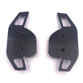 H-Customs Shift Paddle Extensions Paddle Shifter Alu black brushed Type A For SEAT LEON 5F, from 2012 onwards, also CUPRA