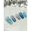 [High Quality Summer Nails] Deep Blue Ocean Handmade Nail Tips