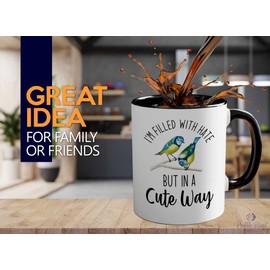 Bird Lover Two Tone Black Edition 11oz - Hate Cute Way - Hummingbird Nest Cage Parrot Dad Gardening Outdoor Birdwatcher Feeder