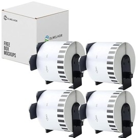 DLMELHOR DK-4205 Continuous White Wide Tape, 2.4 inch x 100ft(62mm x 30.48m) Compatible with Brother DK-4205 for QL Label Printers,4 Rolls