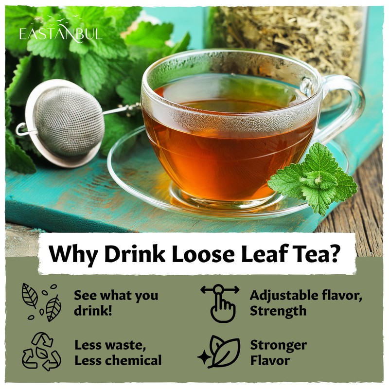 Eastanbul Lemon Balm Leaf, 1.4oz Lemon Balm Tea Loose Leaf