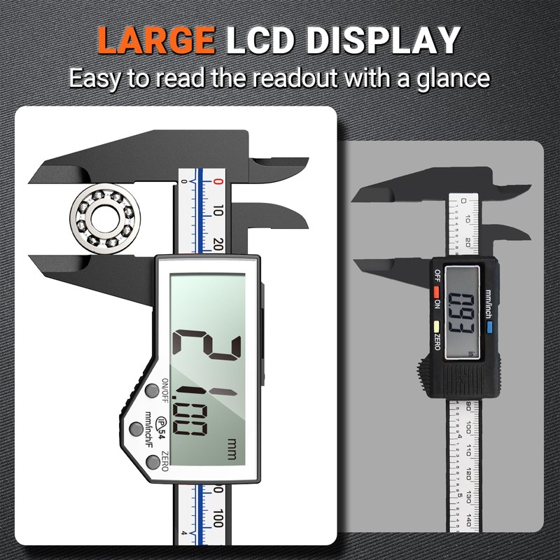 Preciva 6 Inch Digital Caliper, High Precision Measuring Tool with