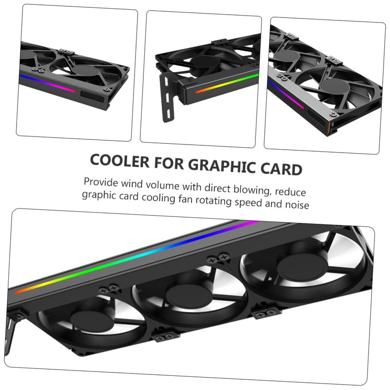 TEHAUX 5v Graphic Card Cooler RGB Lighting Pin Air Cooling